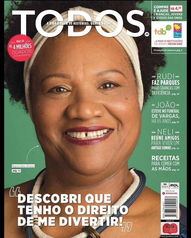 Capa da revista TODOS: Descobri que tenho o direito de me divertir